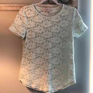 LOFT Short Sleeve Lace Top